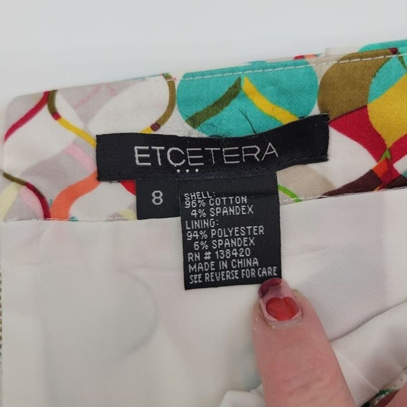 Etcetera Skirt Geo Retro Pattern‎ Fully Lined with Pockets Sz 8 - Picture 9 of 11